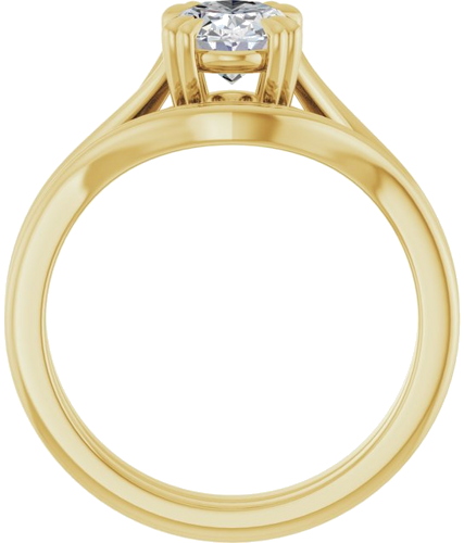 Sužadėtuvių Žiedas „Solitaire“ 585 Geltonojo Aukso Oval 8mm x 6mm (7)