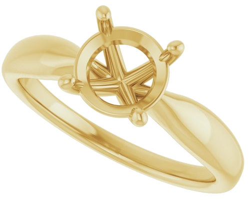 Sužadėtuvių Žiedas 14k yellow gold Round 7.4mm (5)