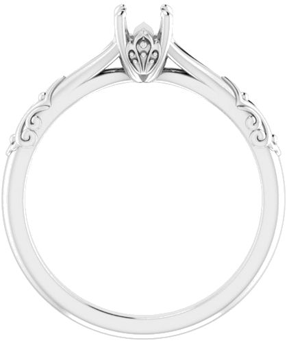 Sužadėtuvių Žiedas „Solitaire Sculptural“ 10k white gold Round 4.4mm (2)