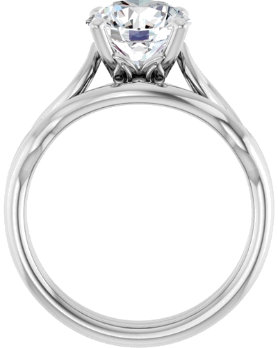 Sužadėtuvių Žiedas „Solitaire Sculptural“ 14k white gold Round 8.2mm (7)