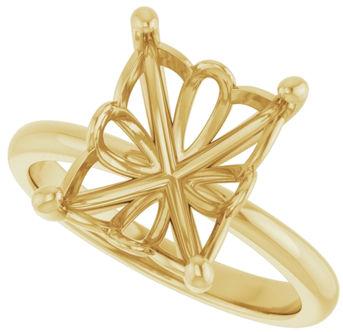 Sužadėtuvių Žiedas 14k yellow gold Emerald 11mm x 9mm (5)