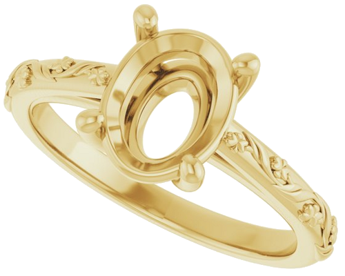 Sužadėtuvių Žiedas „Solitaire“ 14k yellow gold Oval 9mm x 7mm (5)