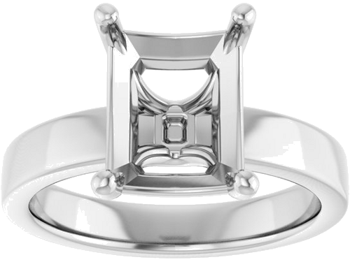 Sužadėtuvių Žiedas „Solitaire“ 10k white gold Emerald 10mm x 8mm (3)