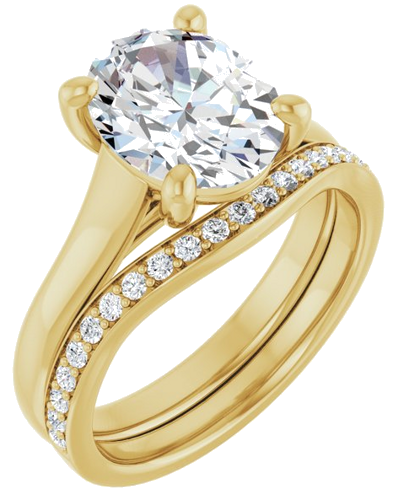 14K Yellow 10x8 mm Oval Solitaire Engagement Ring Mounting (6)