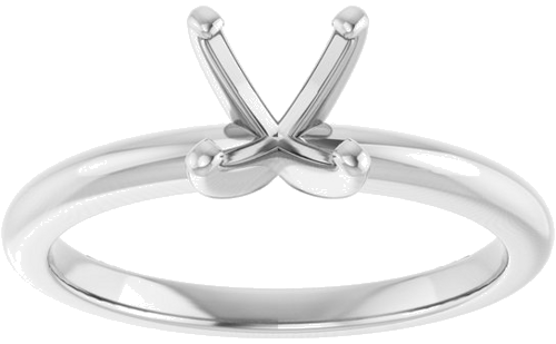 18K White  6.5 mm Round Solitaire Engagement Ring Mounting (3)