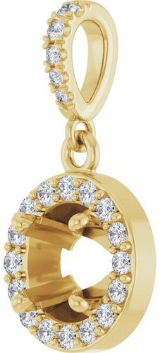 Pakabukas „Halo-Style“ 14k yellow gold Round 6mm (2)