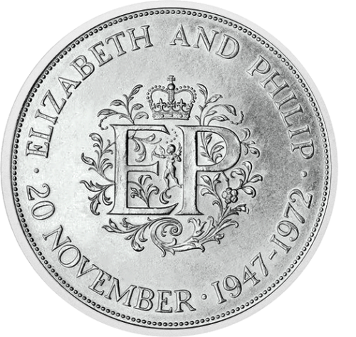 25 pensai Sidabrinės vestuvės Didžioji Britanija vario-nikelio moneta (2)