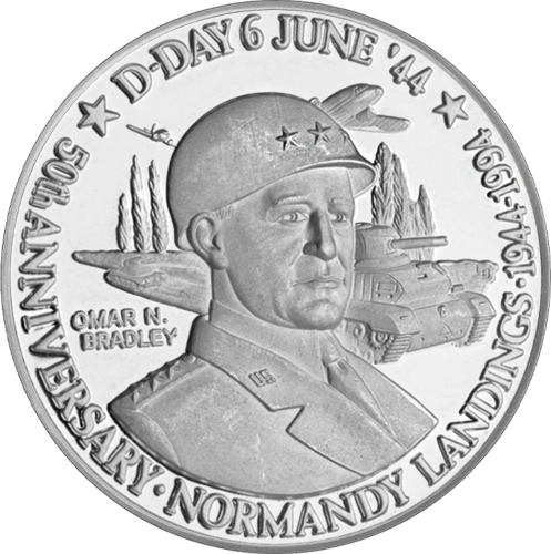 1994 Terkso ir Kaikoso salos Išsilaipinimas Normandijoje sidabrinė moneta (1)