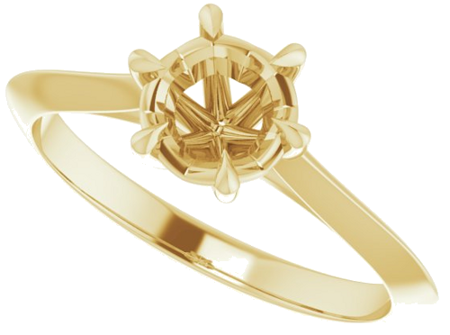 Sužadėtuvių Žiedas „Claw-Prong Solitaire“ 10k yellow gold Round 6mm (5)