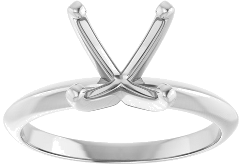 14K White 9.1-9.7 mm Round 4-Prong Light Solitaire Ring Mounting (3)