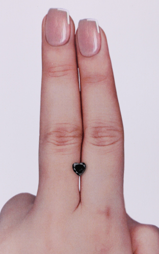 0.51 carat Fancy Black-VVS2 Natūralus Heart Deimantas (1)