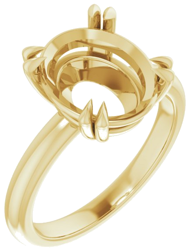 Sužadėtuvių Žiedas „Double Claw-Prong Solitaire“ 14k yellow gold Oval 12mm x 10mm (1)