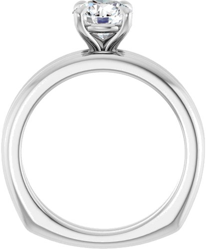 Sužadėtuvių Žiedas „Claw-Prong Euro Shank“ 14k white gold Round 6.5mm (7)