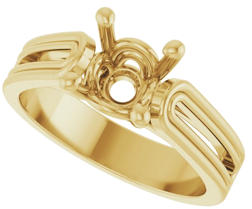 Sužadėtuvių Žiedas „Solitaire“ 585 Geltonojo Aukso Round 8mm (5)