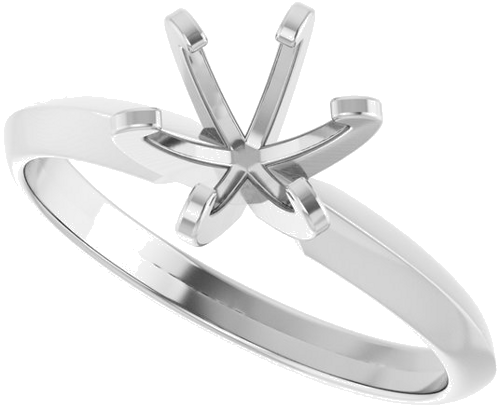 Sužadėtuvių Žiedas „Solitaire“ 585 Baltojo Aukso Round 6.4mm (5)