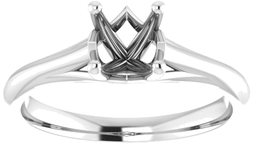 14K White 6 mm Round Solitaire Engagement Ring Mounting (3)