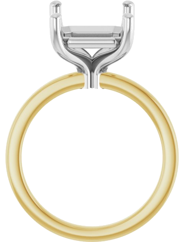 Sužadėtuvių Žiedas „Solitaire“ 14k yellow/white gold Emerald 12mm x 10mm (2)