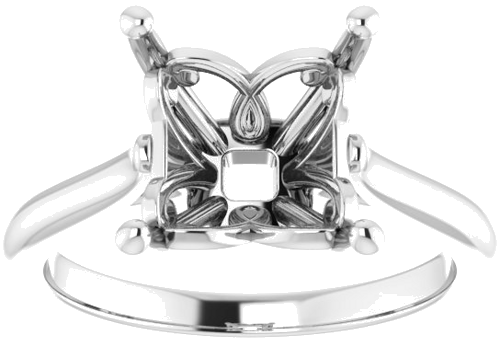 Sužadėtuvių Žiedas „Solitaire“ 585 Baltojo Aukso Square 8mm (3)