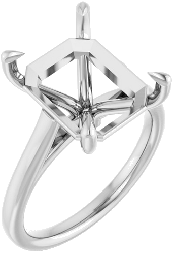 Sužadėtuvių Žiedas „Claw-Pong“ 14k white gold Emerald 12mm x 10mm (1)