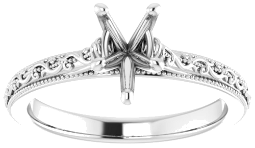 Sužadėtuvių Žiedas „Solitaire Sculptural“ 10k white gold Pear 8mm x 5mm (3)