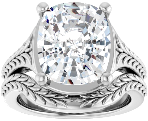 Sužadėtuvių Žiedas „Solitaire“ 18k white gold Elongated Cushion 12mm x 10mm (8)