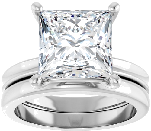 Sužadėtuvių Žiedas 14k white gold Square 9mm (8)