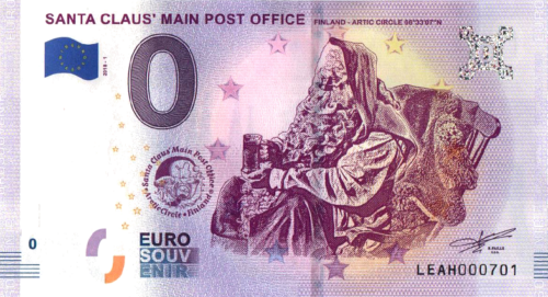 2018 Kalėdų Senelis suvenyrinis 0€ banknotas (1)