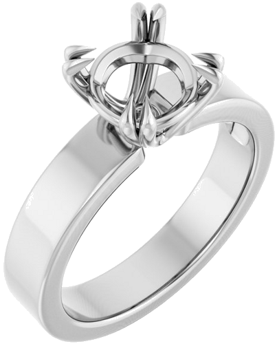 Sužadėtuvių Žiedas „Double Claw-Prong Solitaire“ 925 Sidabro Round 8.2mm (1)