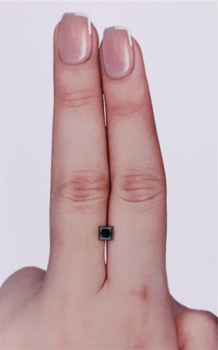 0.4 carat Fancy Black-VVS2 Natūralus Princess Deimantas (1)