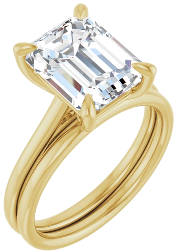 Sužadėtuvių Žiedas „Claw-Prong Solitaire“ 10k yellow gold Emerald 10mm x 8mm (6)