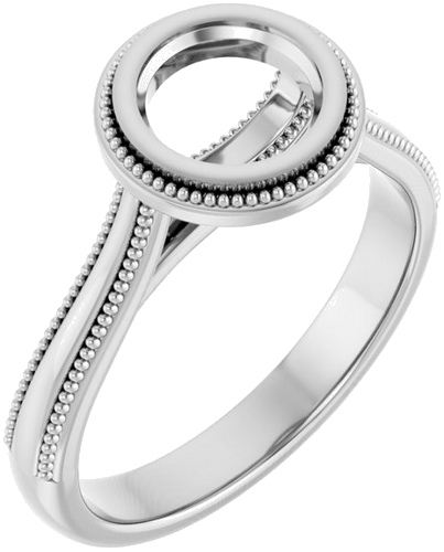 Sužadėtuvių Žiedas „Bezel-Set Solitaire“ 18k white gold Round 6.5mm (1)