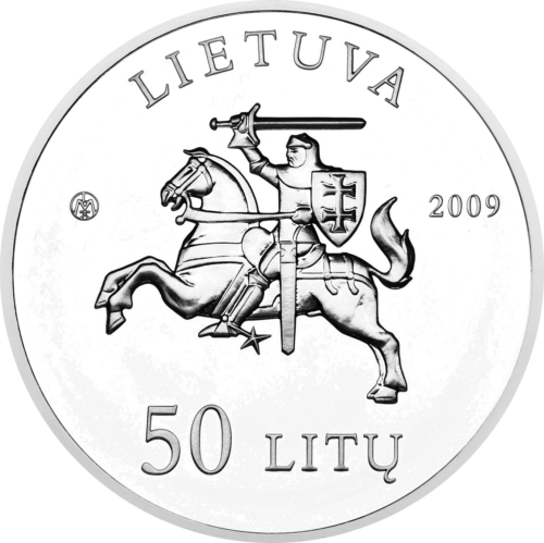 2009 Литва Смолёвка литовская 50 литов серебряная монета (2)