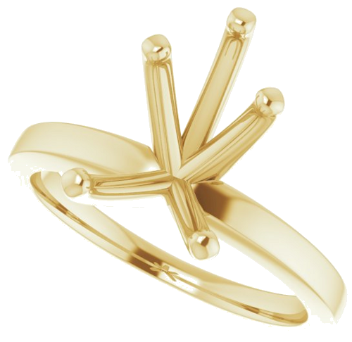 14K Yellow 12x8 mm Pear Solitaire Engagement Ring Mounting (5)