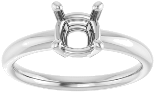 Sužadėtuvių Žiedas „Solitaire“ 585 Baltojo Aukso Cushion 6mm (3)