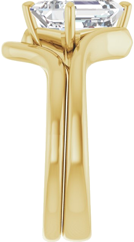 Sužadėtuvių Žiedas „Solitaire Bypass“ 14k yellow gold Emerald 9mm x 7mm (9)