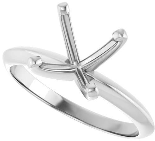 Platinum 8.6-9.1 mm Round 4-Prong Light Solitaire Ring Mounting (5)
