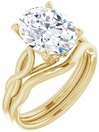 Sužadėtuvių Žiedas „Solitaire Sculptural“ 14k yellow gold Oval 11mm x 9mm (6)