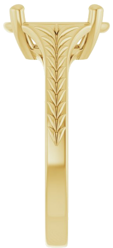 Sužadėtuvių Žiedas „Solitaire“ 14k yellow gold Elongated Cushion 9mm x 7mm (4)