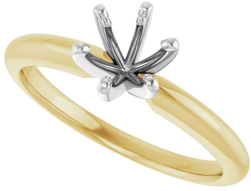 Sužadėtuvių Žiedas „Solitaire“ 14k yellow/white gold Round 5.7mm x 6mm (5)