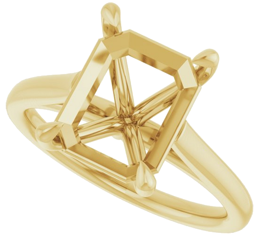 Sužadėtuvių Žiedas „Claw-Pong“ 14k yellow gold Emerald 10mm x 8mm (5)