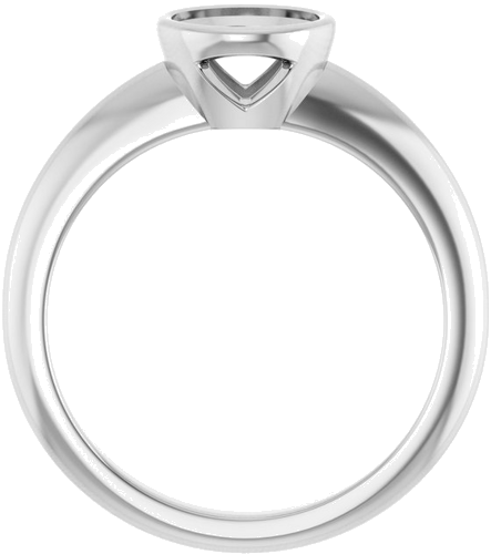 Sužadėtuvių Žiedas „Bezel-Set Solitaire“ 14k white gold Round 6.5mm (2)