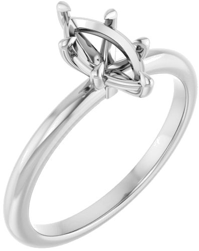Sužadėtuvių Žiedas „Claw-Prong“ 14k white gold Marquise 9mm x 4.5mm (1)