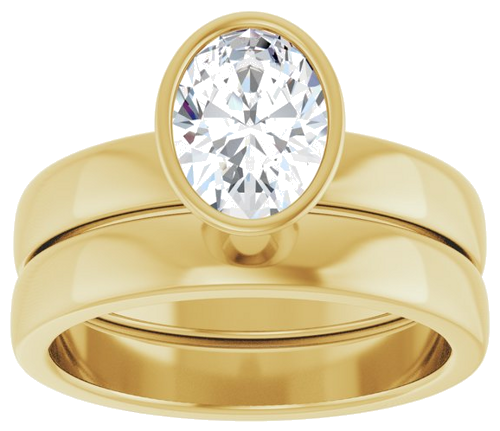 Sužadėtuvių Žiedas „Bezel-Set Solitaire“ 14k yellow gold Oval 8mm x 6mm (8)