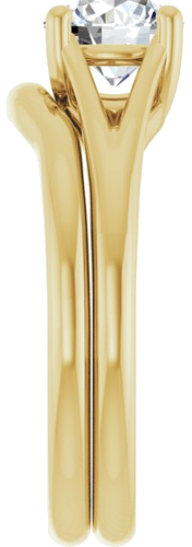 Sužadėtuvių Žiedas „Solitaire Split-Shank“ 14k yellow gold Round 6.5mm (9)