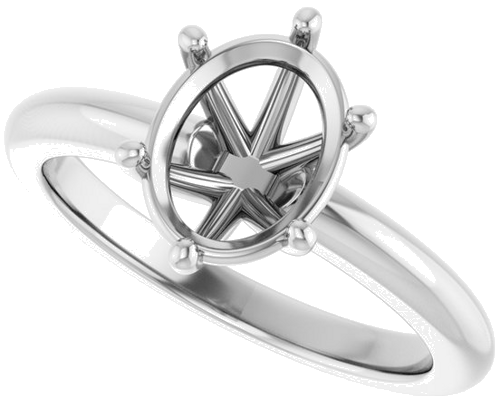 Sužadėtuvių Žiedas 14k white gold Oval 9mm x 7mm (5)