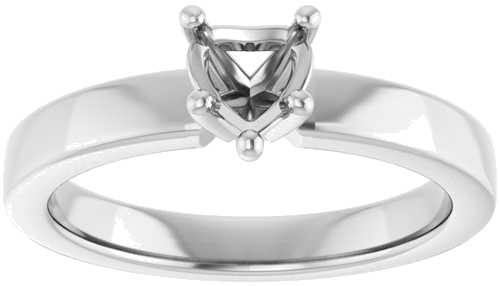 Sužadėtuvių Žiedas „Solitaire“ 417 Baltojo Aukso Heart Shape 5mm (2)