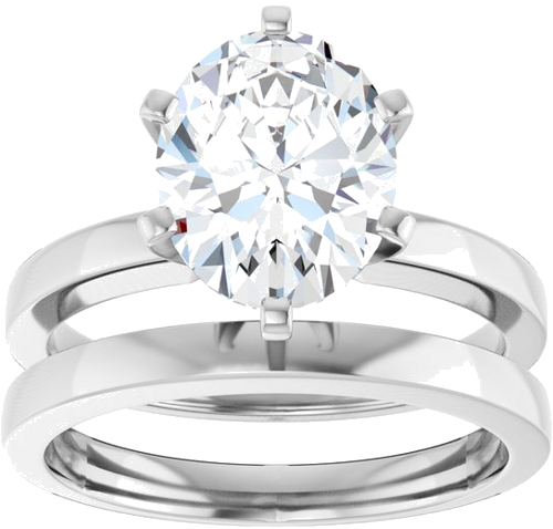 Sužadėtuvių Žiedas „Solitaire“ 14k white gold Oval 10mm x 8mm (8)