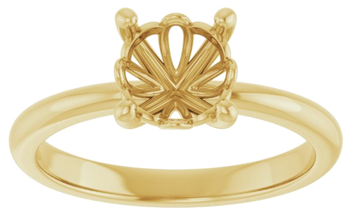 Sužadėtuvių Žiedas „Solitaire“ 585 Geltonojo Aukso Round 7mm (3)