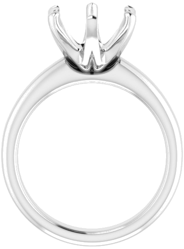 14K White 10 mm Round Engagement Ring Mounting (2)