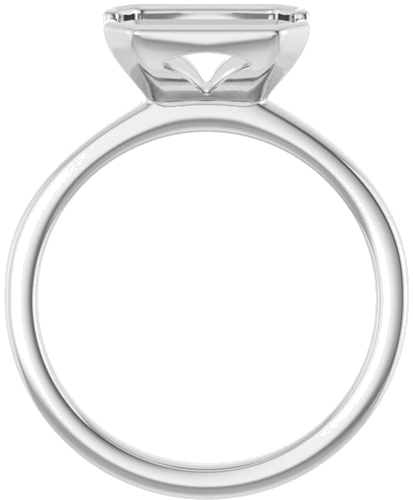 Sužadėtuvių Žiedas „Half-Bezel Solitaire“ 950 Platinos Emerald 9mm x 7mm (2)